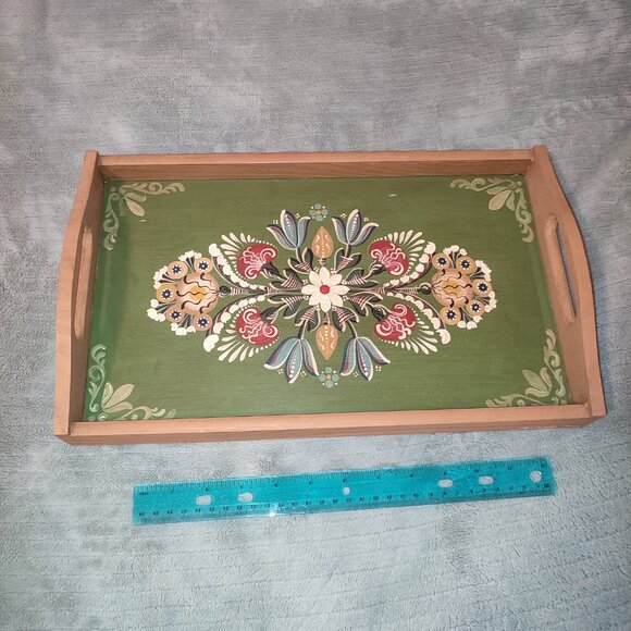 Large Transylvanian Hand Painted Tray Artist Signed Saxon German Heritage - Picture 6 of 10